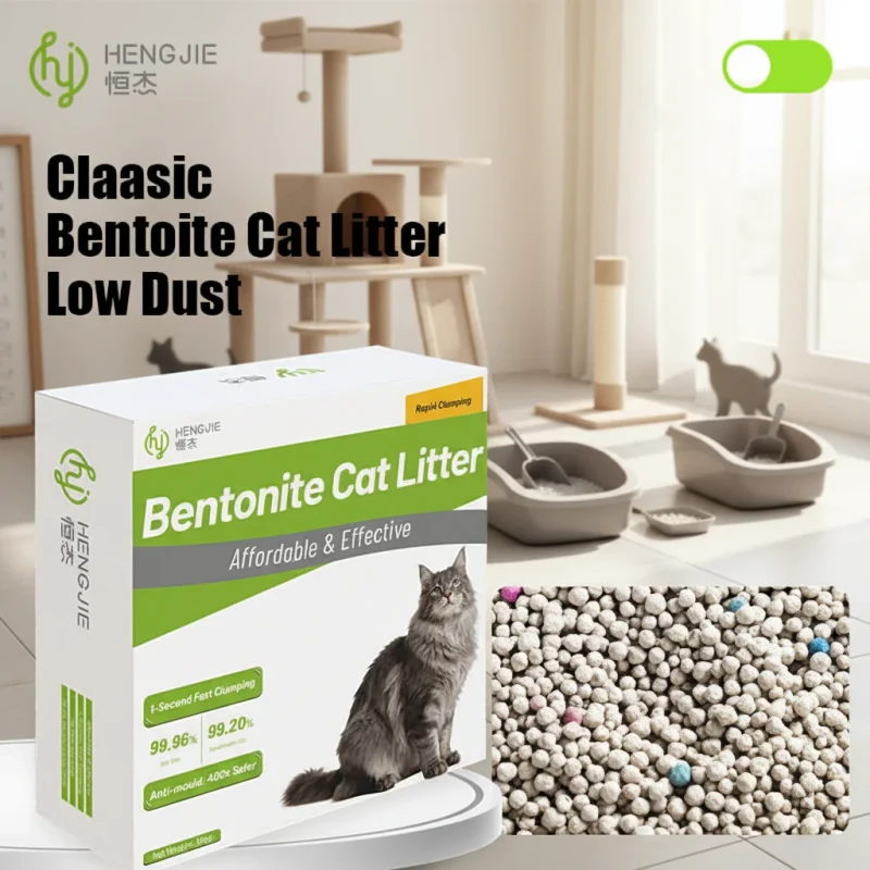 Comfortable Foot Touch Natural Sodium Mineral Solid Clumping Bulk Pack Bentonite Cat Litter for Pet Shop Sales