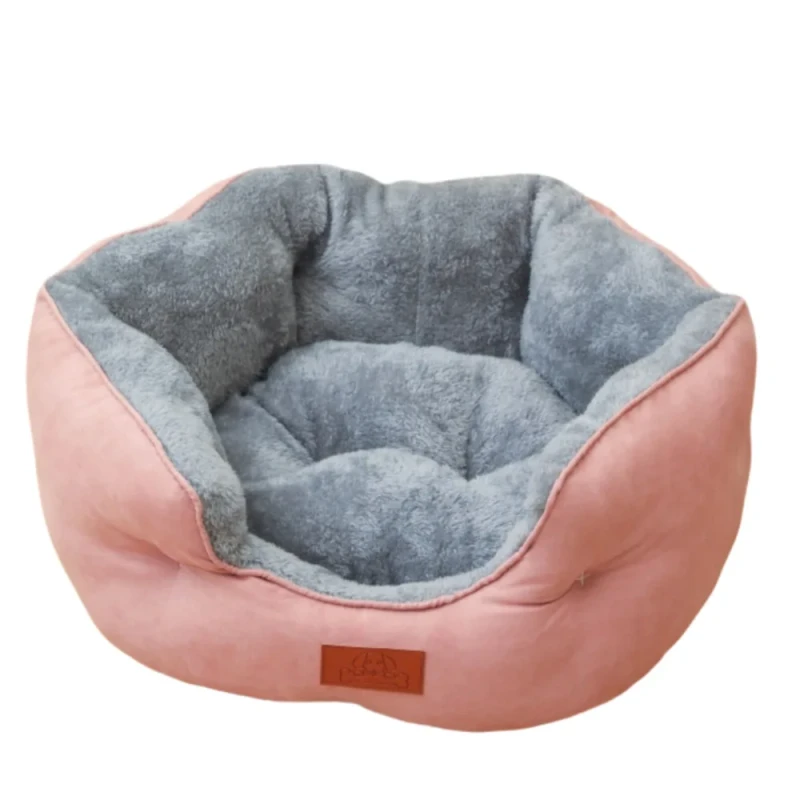 Comfortable Suede Modern Plush Pet Bed Enclosed Design All Seasons Universal Classic Cartoon Cat & Dog Bed