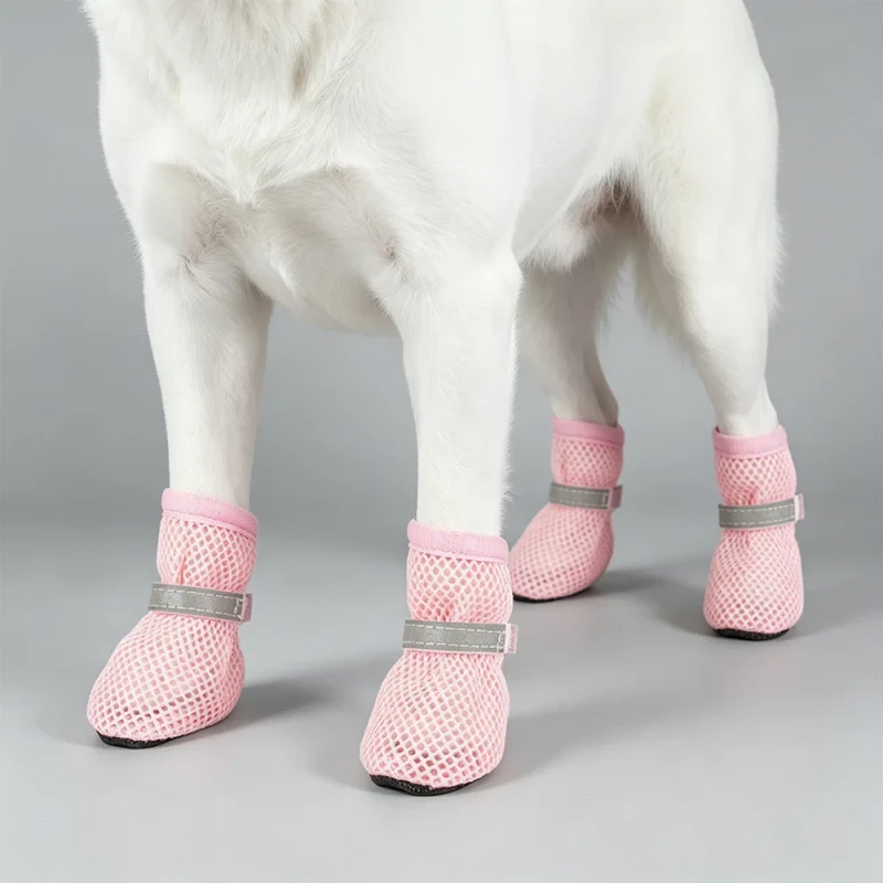 Comfortable Waterproof Summer Polyester Mesh Run Free Pet Dog Sport Shoes with Soft Soles Socks for Walking Out Cute