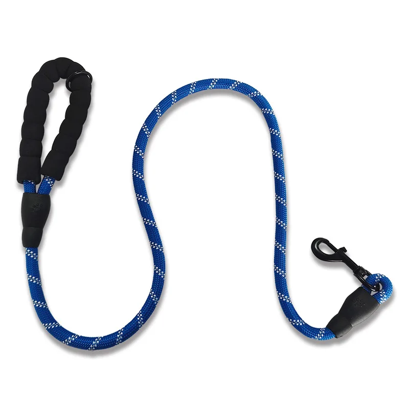 Comforting Classic Solid Pet Leashes 8mm Reflective Threads Rope Webbing Non Tangle Dog Leash Bulk Small Large Dogs Black