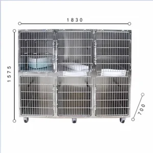 Commercial Grade 6 Door Stainless Steel Pet Cage Multi Door Pet Housing with Lock