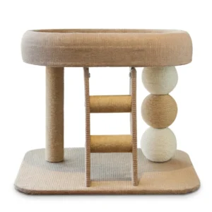 Compact Cat Tree with Sisal Scratching Balls & Ladder 58x39x54.7cm Small Space Cat Furniture for Indoor Cats