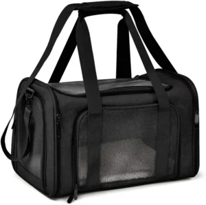 Convenient Linen Dog Carrier Bag Airline Approved Zipper Closure Small Animal Travel Carrier