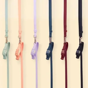 Cool Color PVC Coated Leather Dog Collar Leash Set Solid Nylon BREAKAWAY Necklaces with Rivet Decoration for Pets