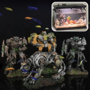 Cool Mecha Series Aquarium Decoration Fish Tank Resin Robot Betta Fish Hide Cave Ornament