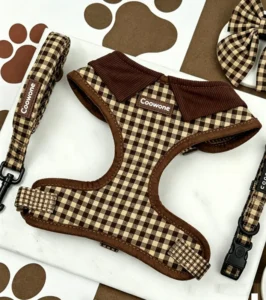Coowone British Grid Dog Harness Custom Logo Chihuahua Harness Dog Leash Collar Pet Harness Dog Accessories Brand