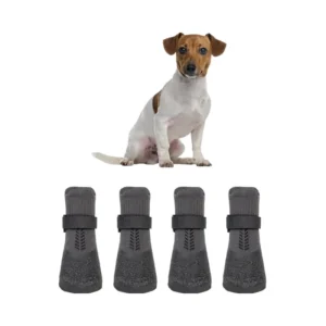 Cota 4 Piece Waterproof Polyester Eco friendly Dog Boots Soft Adjustable Small Dog Paw Protection Classic Cute Pet Shoes Socks
