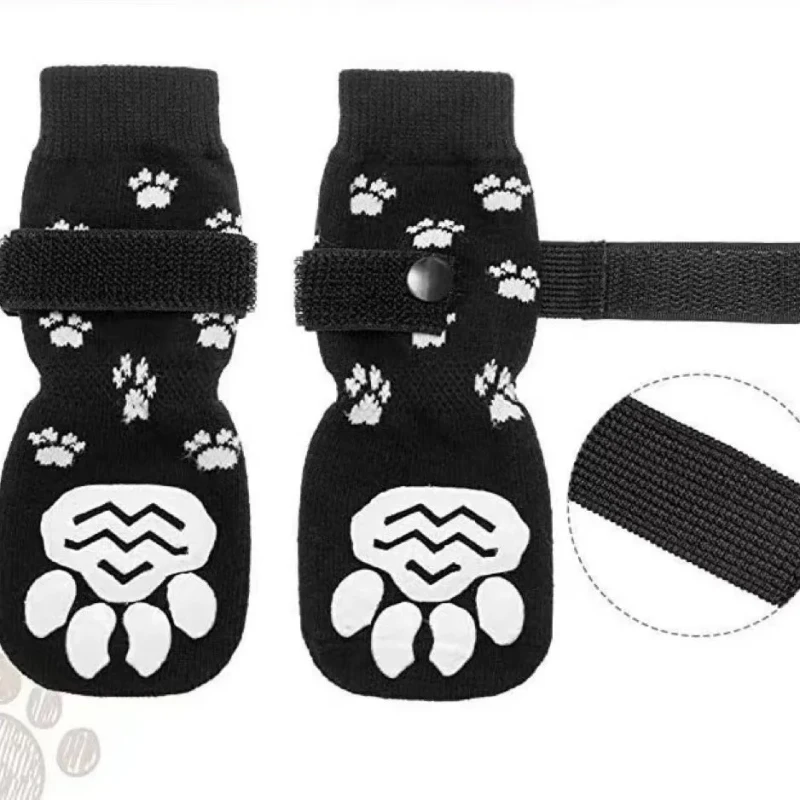Cotton Eco friendly Cartoon Solid Breathable Dog Socks Outdoor Anti slip Waterproof Foot Cover Pet Shoes All Seasons