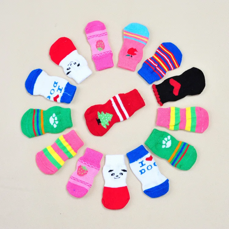 Cotton Pets Cute Printed Socks Non slip Soft Dogs Socks