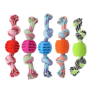 Cotton Rope Knotted Wear resistant Teeth Cleaning and Entertainment Toys for Dogs