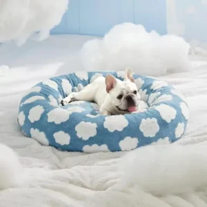 Cozy Cat Cave Bed Wood and Velvet Pet Bed with Solid Pattern Removable Cushion Pillow Big Tunnel Toys Mat and Tent