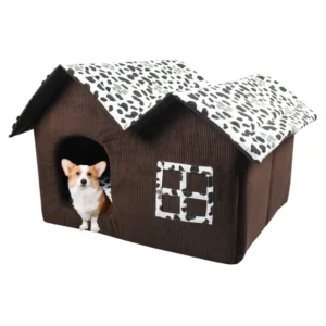 Cozy Dog House Corduroy Solid Cotton Filled Removable Washable Travel Indoor Outdoor Bed Condo