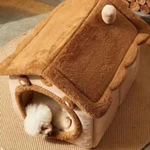 Cozy Warm Modern Winter Solid Cat and Dog House Removable Washable Pet Cave Soft Comfortable Dog Bed
