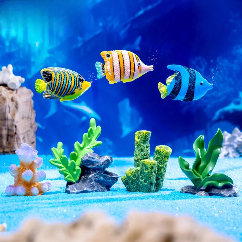 Creative Cute Ocean Coral Small Fish Aquarium Fish Tank Micro Landscape Custom DIY Landscaping Accessories Small Ornaments