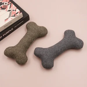 Creative Durable Bone Shaped Dog Chew Toy with Squeaker for Small Medium Large Dogs Mental Enrichment Toy