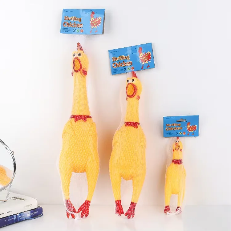 Creative Funny Calling Chicken Pet Dog Toy Rubber Chicken Squeaking Squeeze Children Adult Venting Decompression Squeeze Toy