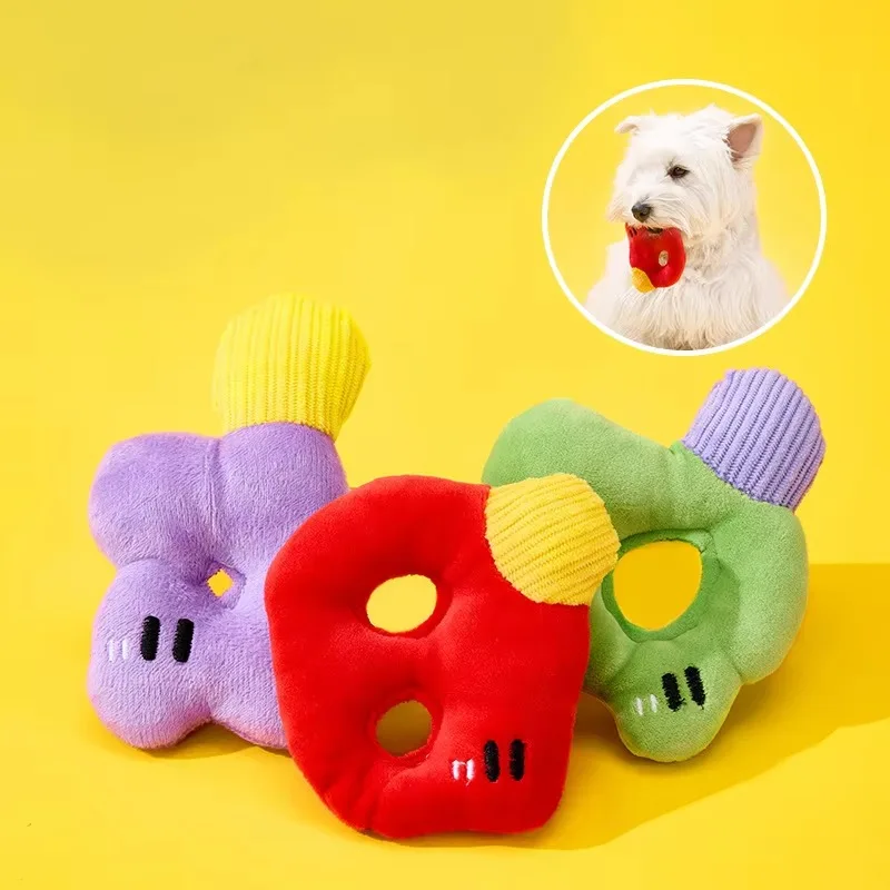 Creative Funny Dog Chew Squeaky Toy Letter Shape Bite Resistant Pet Plush Toys with Sound Dog Chewing Toy for Relieve Boredom