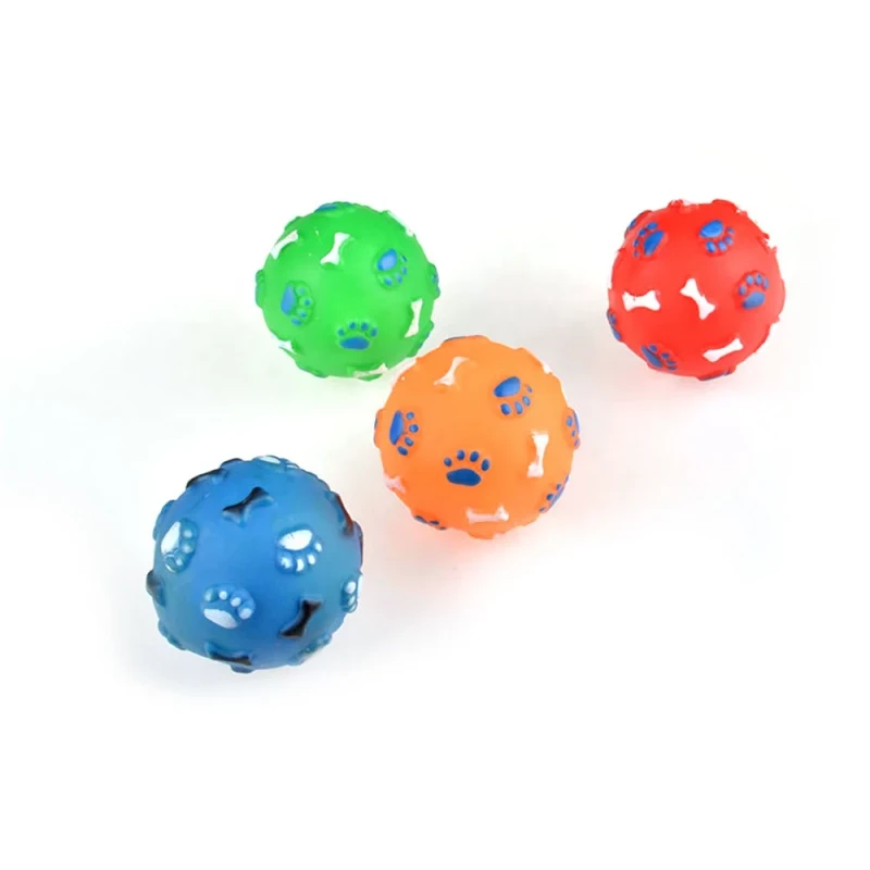 Creative Pet Toys Vinyl Squeeze Squeak Rattle Ball Interactive Cat Dog Toy Ball With Sound Training