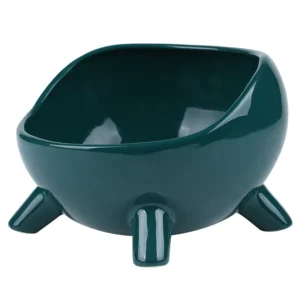 Creative Slanted High Foot Anti Spill Long Lasting Indoor Use Storage Ceramic Pet Cat Dog Small Animal Bowl Supplies