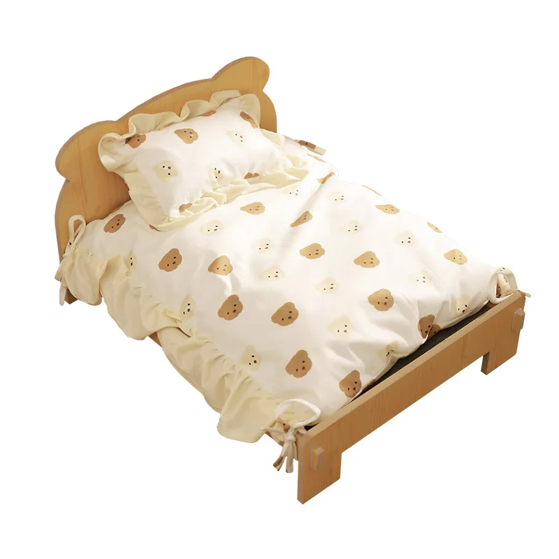 Cross Border Cat Dog Kennel Pet Bed All Season Use Breathable Detachable Washable Bear Shaped Princess Bed Kitten Warm Cozy