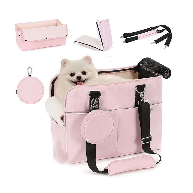 Cross Border Dog Outdoor Pet Carrier Large Capacity Breathable Zipper Car Cat Carrier Travel Small Dog Bag Pet Supplies