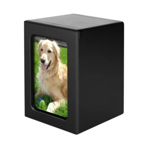 Cross Border In Stock Density Board Pet Memorial Urn with Frame for Ashes Painted Customizable Funeral Cat and Dog