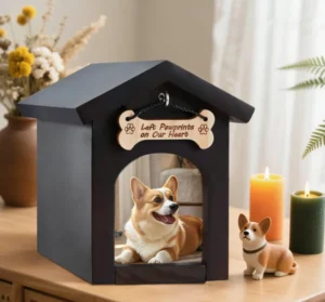 Cross Border Wooden Pet Urn with Photo Frame Dog Tag Hook Memorial Box Pet Funeral Supplies Ashes Memorial Box
