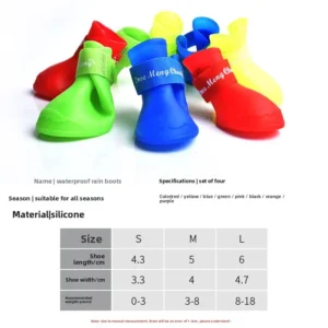 Cross-border All-Season Waterproof Rain Boots for Large Dogs (Golden Retriever Puppies) Dirt-Resistant Pet Shoes