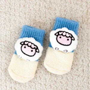Cross border Dog Socks Non slip Anti scratch Anti dirty Eco friendly Cartoon Style 4 Seasons Four pack Dog Shoes Pet Socks