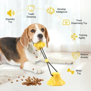 Cross border Interactive Training Bite Toy for Dogs with Suction Cups TPR Drawstring and Chewing