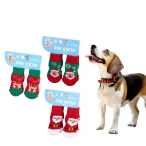 Cross border Pet Socks Christmas Socks Elk Snowman Anti slip Foot Cover Teddy Anti stain Resistant Small Dog Shoes All Seasons