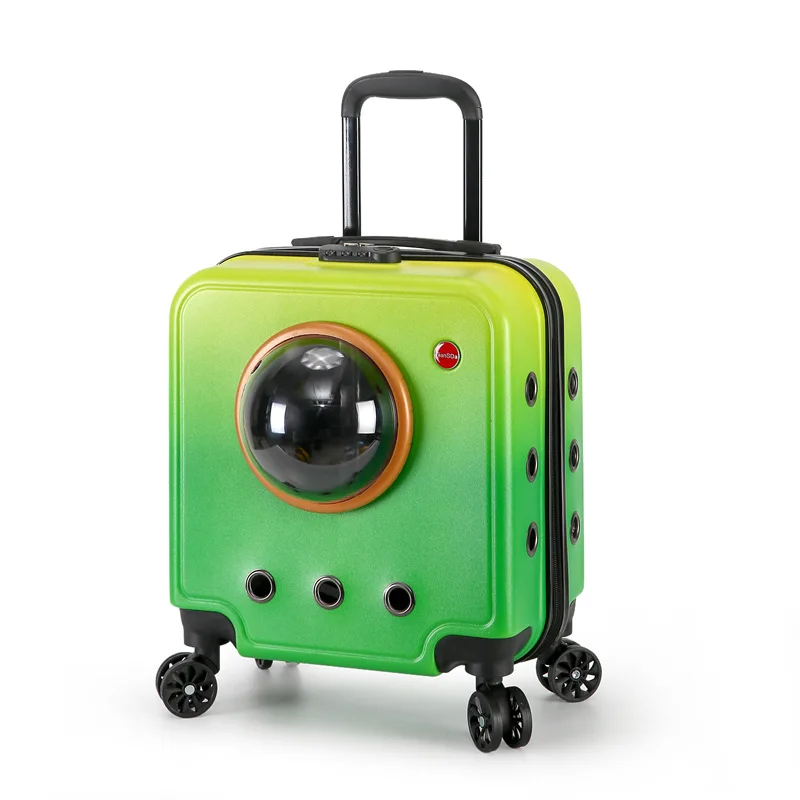 Cross-border Pet Square PVC Rolling Suitcase Cat & Dog Carrier Large-capacity Hand-carried Airline Crate
