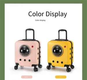Cross-border Pet Square PVC Rolling Suitcase Cat & Dog Carrier Large-capacity Hand-carried Airline Crate