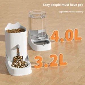 Cross border Pet Supplies Eco friendly Plastic Automatic Feeder Pet Bowl Large Capacity Dog Bowl Cat Bowl Combo Mini Waterproof