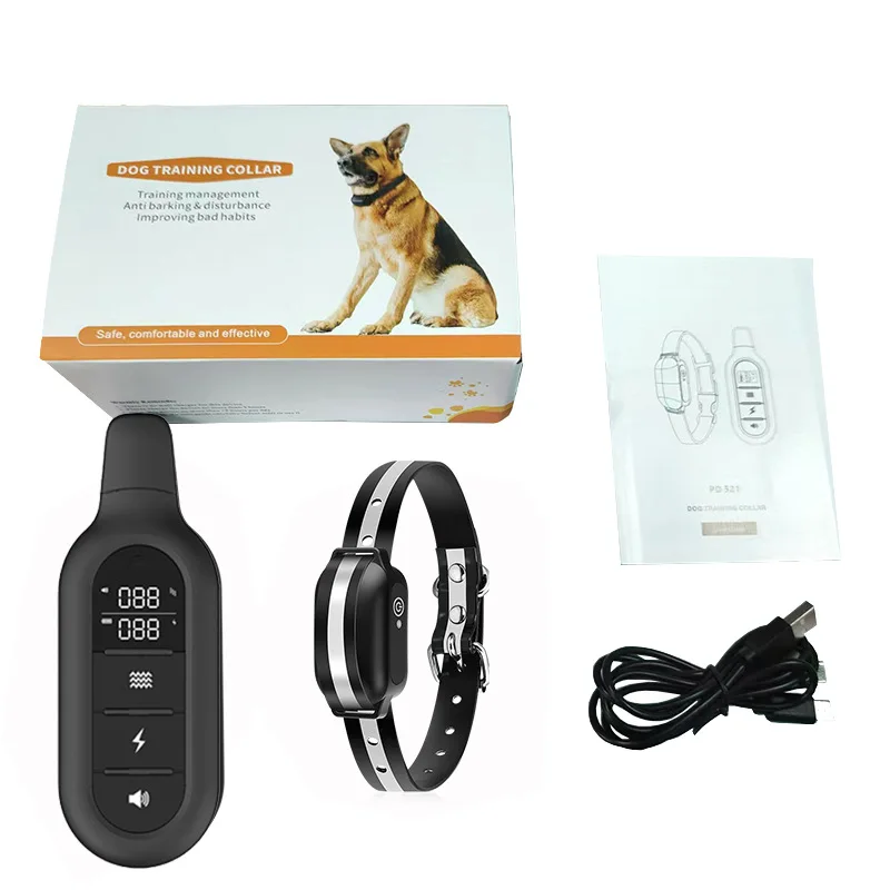 Cross border Pet Training Remote Dog Trainer Collar Electric Shock Waterproof Anti Barking Multifunctional Device PD 521
