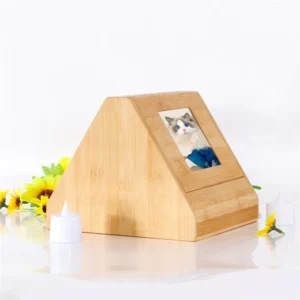 Cross border Wooden Pet Urn Cat and Dog Funeral Supplies Memorial Box Photo Friendly Pet Urn