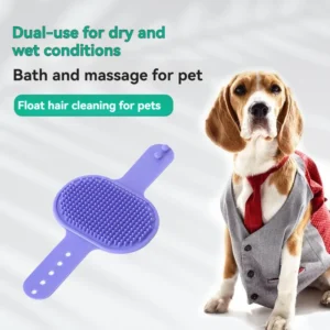Cross border cat and Dog Bath Comb Adjustable Soft Texture Cleaning Supplies Pet Massage Bath Brush