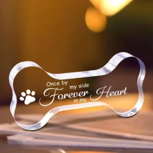 Crystal Bone Shape Decor Ornament for Dogs Puppy Keepsake Pet Memorial Ornament