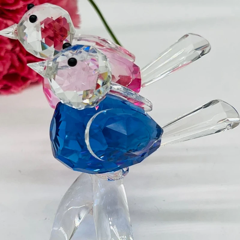 Crystal Handmade Cute Design Colourful Mini Bird for Home Decoration Ornamentation