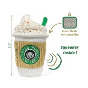Cup Bottle Shape Coffee Shape Interactive Squeaky Dog Plush Toy Spice Latte Funny Dog Chew Toys for Pet