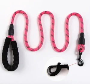 Custom 5FT Strong Heavy Duty Rope Dog Leash Nylon Pet Accessories Climbing Round Rope Reflective Durable Heavy Duty Dog Leash
