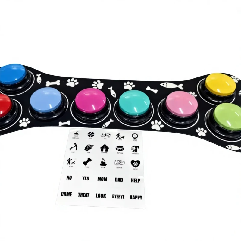 Custom 8 Pack 60 Second Pet Communication Dog Sound Box Training Talking Toy ABS Material Sound Generator Button Toys