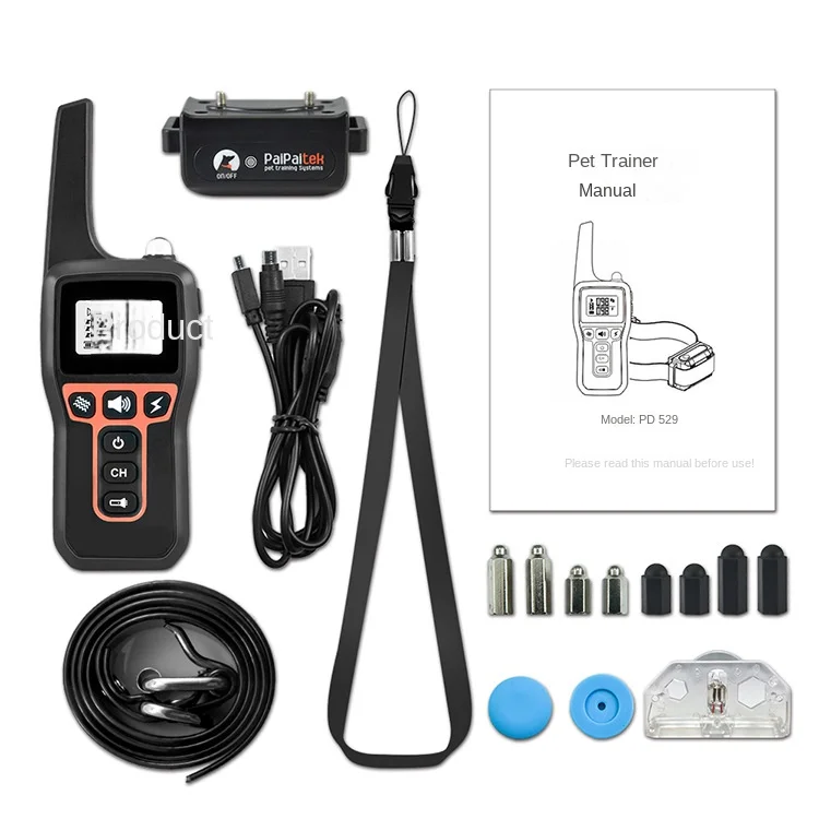 Custom ABS Plastic Remote Control Voice Controlled Dog Trainer with Electric Shock Vibration Bark Stopper Features Model PD529