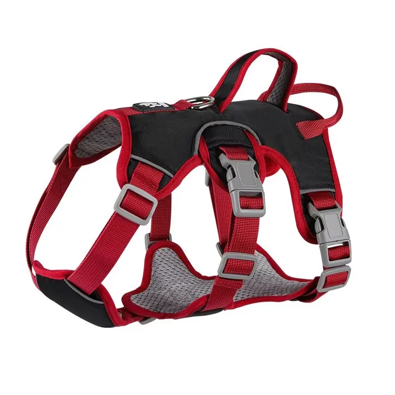 Custom Adjustable Soft Padded Polyester Training Dog Harness Set with Reflective Edges Luxury Easy Control No Pull for Dogs