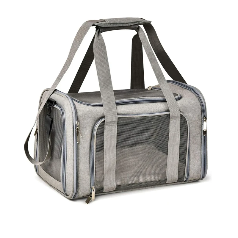 Custom Airline Approved Foldable Cat Carrier Bag Soft Side Pet Carriers Dog Travel Bags for Car Seat Pet Accessories