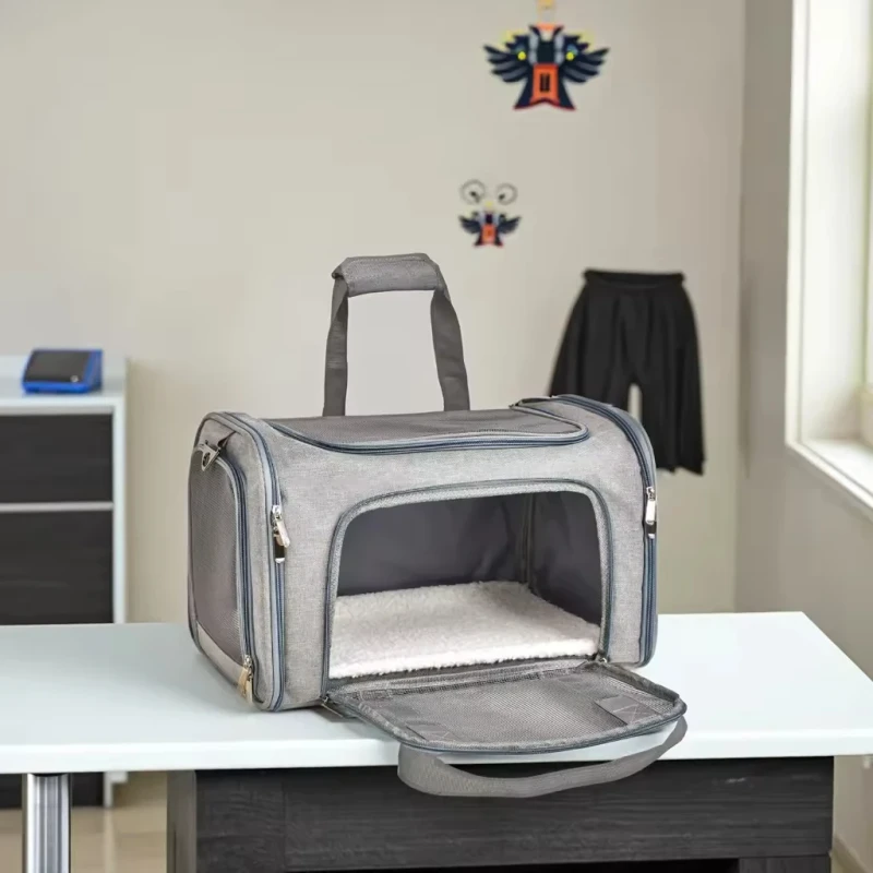 Custom Airline Bag Foldable Cat Carrier Bag Soft Side Pet Carriers Dog Travel Bags for Car Seat Pet Accessories