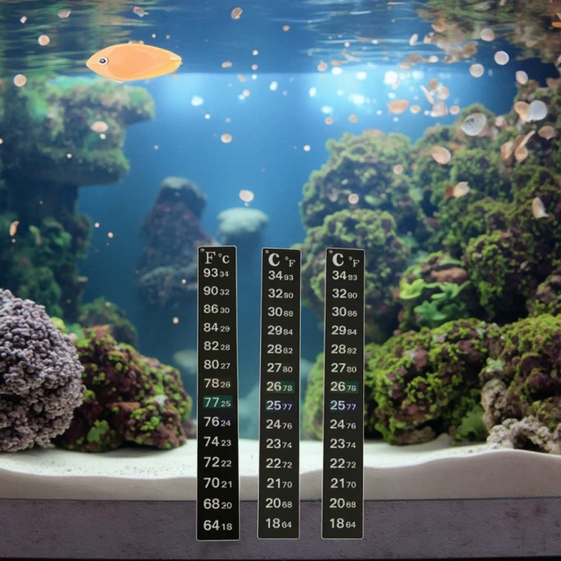 Custom Aquarium Fish Tank Thermometer Temperature Sticker Aquarium Accessories Digital Dual Scale Stick on High Quality Durable