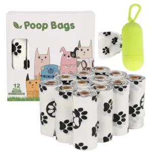 Custom Biodegradable Disposable Dog Poop Bags with Dispenser Holder Pet Waste Disposal Carrier for Dogs