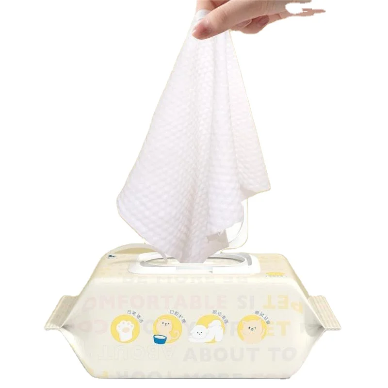 Custom Brand Pet Cleaning Wet Wipes 80 Count Wet Ones for All Dogs Cats With Wet Lock Seal