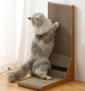 Custom Cat Scratching Post Tree Wood Cat Scratcher Cardboard L Shape Wall Mounted Scratch Pad for Cats